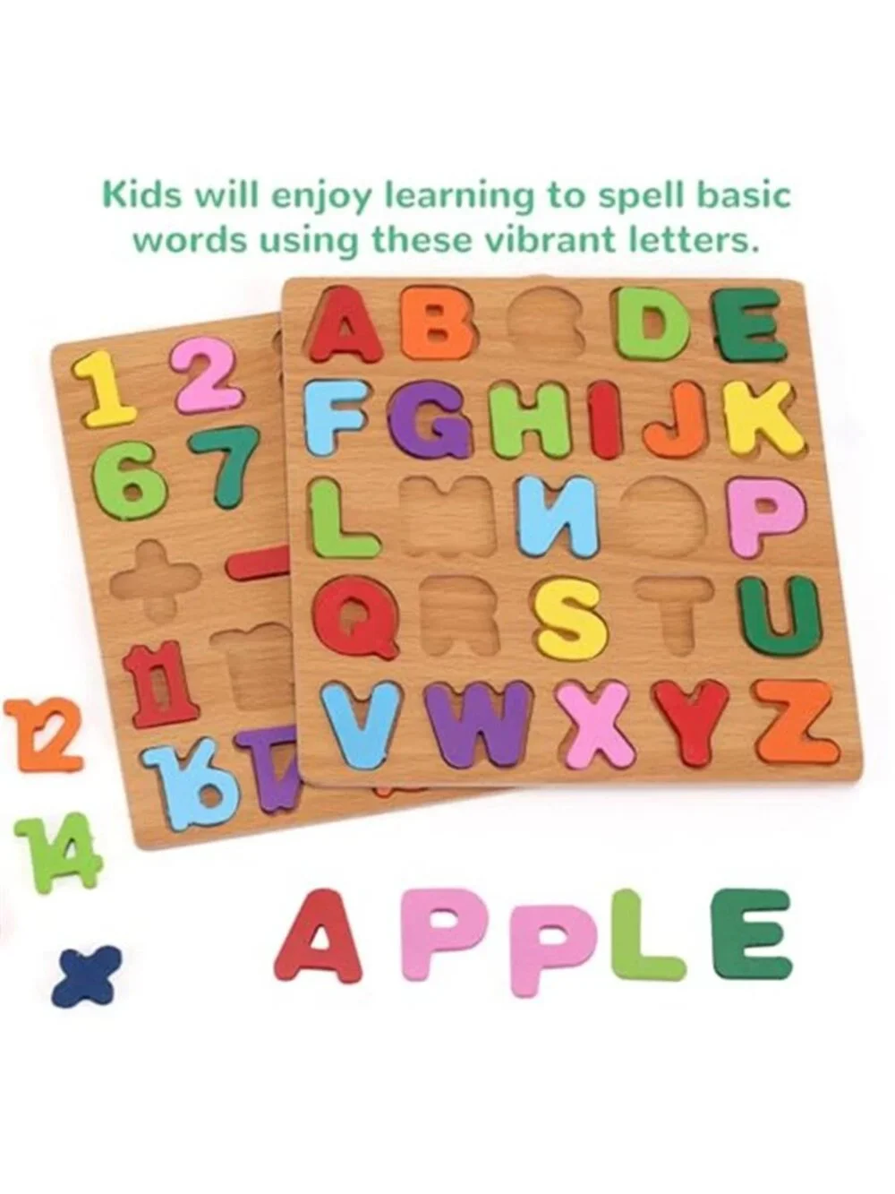 3 Pack Wooden Alphabet Number and Shape Puzzles